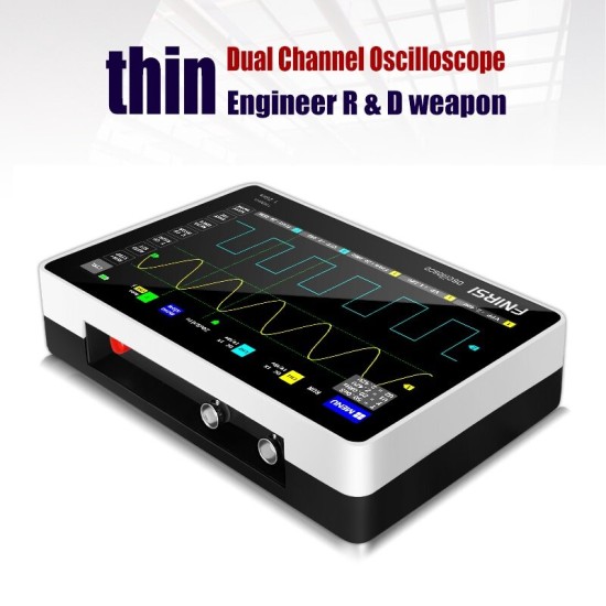 1013D 7inch Digital 2 Channels Tablet Oscilloscope 100M Bandwidth 1GS/s Sampling Rate 800x480 Resolution Capacitor Screen Touch+Gesture Operation