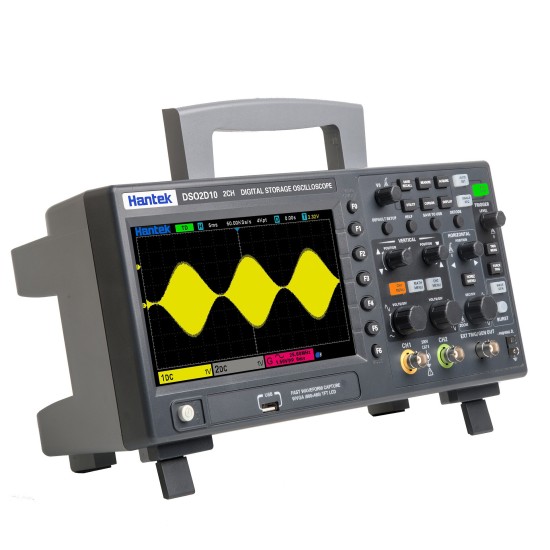 DSO2D10 Digital Oscilloscope 2CH+1CH Digital Storage 1GS/s Sampling Rate 100MHz Bandwidth Dual Channel Economical Oscilloscope with Signal Source(AWG)