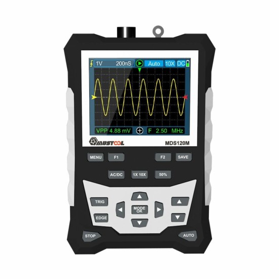 MDS120M Professional Digital Oscilloscope 120MHz Analog Bandwidth 500MS/s Sampling Rate 320x240 LCD Screen Support Waveform Storage with Backlight