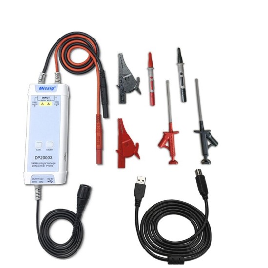 Oscilloscope 5600V 100MHz High Voltage Differential Probe DP20003 Kit 3.5ns Rise Time 200X / 2000X Attenuation Rate