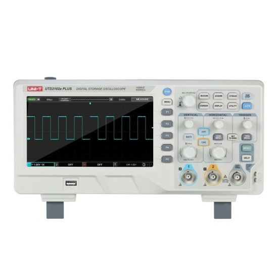 UTD2102e PLUS Digital Oscilloscope with 7inch LCD Display Scopemeter with 100MHz Bandwidth 2 Channels 500MS/S Real Time Sample