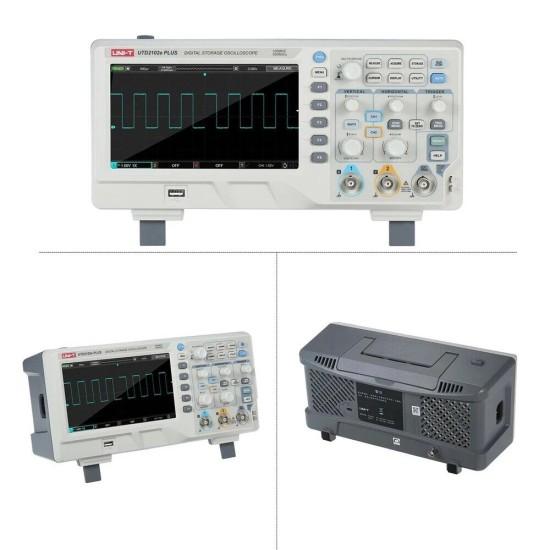 UTD2102e PLUS Digital Oscilloscope with 7inch LCD Display Scopemeter with 100MHz Bandwidth 2 Channels 500MS/S Real Time Sample