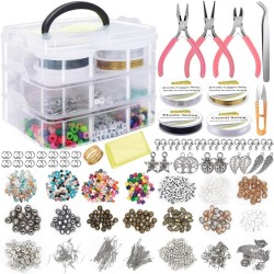 1171Pcs Jewelry Making Tools Beads DIY Bracelet Earring Accessories w/ 3 Layers Jewelry Box 1171Pcs Jewelry Making Tools Beads DIY Bracelet Earring Accessories w/ 3 Layers Jewelry Box