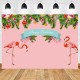 7ft 5ft Tropical Flamingo Birthday Vinyl Studio Backdrop Photography