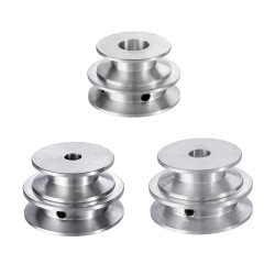 Aluminum Alloy 40&50mm Double Groove Pulley 8-20MM Fixed Bore V-shape Pulley Wheel for 10MM Belt Aluminum Alloy 40&50mm Double Groove Pulley 8-20MM Fixed Bore V-shape Pulley Wheel for 10MM Belt