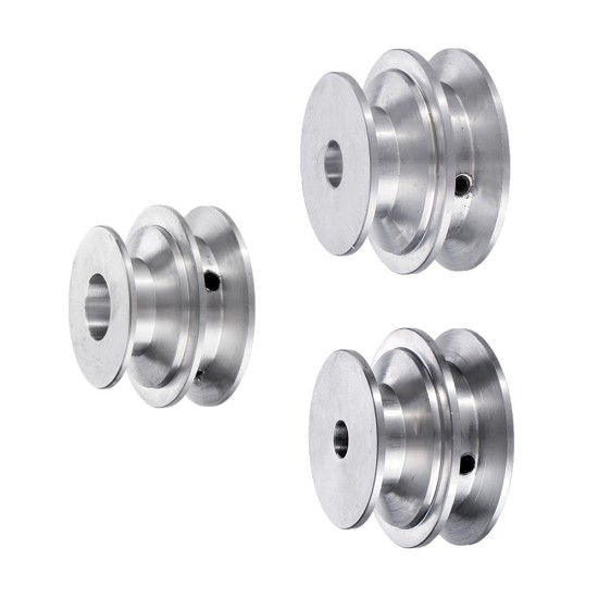 Aluminum Alloy 40&50mm Double Groove Pulley 8-20MM Fixed Bore V-shape Pulley Wheel for 10MM Belt