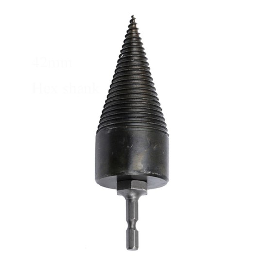 1Pc 32/42mm HSS Round/Square/Hexagonal Shank Firewood Drill Bit Splitter Wood Split Cone Drill Bit For Tree Cutting