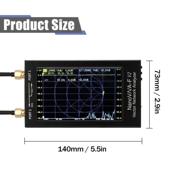 V2 50kHz-3GHz IPS 4.3Inch LCD Display Vector Network Analyzer S-A-A-2 Antenna Analyzer Short Wave HF VHF UHF