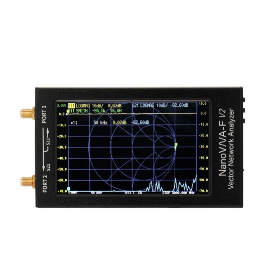 V2 50kHz-3GHz IPS 4.3Inch LCD Display Vector Network Analyzer S-A-A-2 Antenna Analyzer Short Wave HF VHF UHF