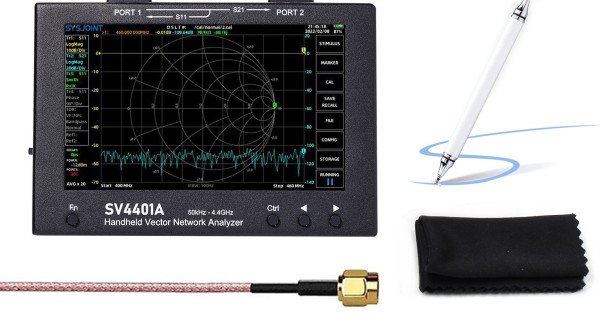 SV4401A Vektornetzwerkanalysator 50 KHz–4,4 GHz, 7-Zoll-Touchscreen, 8 GB Speicher – Für HF- Und Antennentests