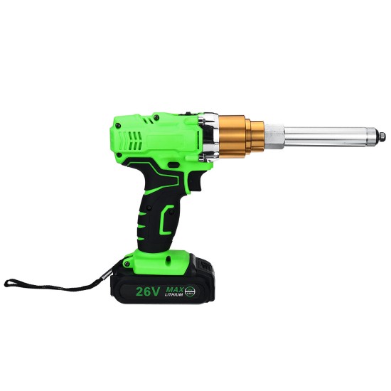 26V Electric Cordless Rivet Guns Insert Nut Pull Riveting Tool LED Light With Battery