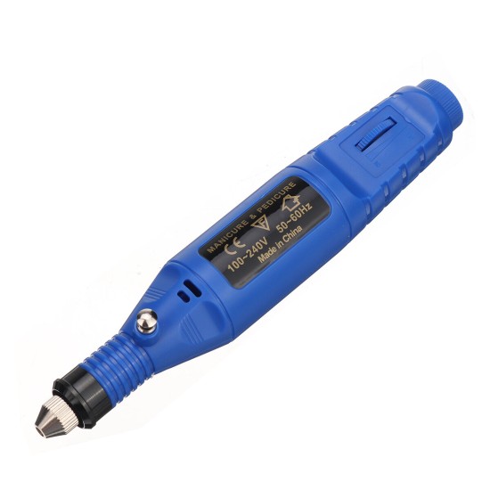 9V 500MA 6 Grinding Heads + 6 Grinding Wheels Black/blue Speed 20000rpm Mini Electric Sander Grinding Pen