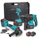 588 VF 3pcs Brushless Electric Drill/125mm Angle Grinder/Hammer Tool Kits W/1pc/2pcs/3pcs Battery EU/US Plug