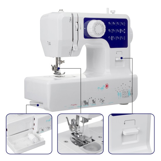 Mini Desktop Electric Sewing Machine 12 Stitches Household Tailor DIY Clothes