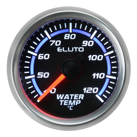 2inch 52mm 40-120°C Water Temperature Gauge Blue LED Black Face Car Meter + Sensor