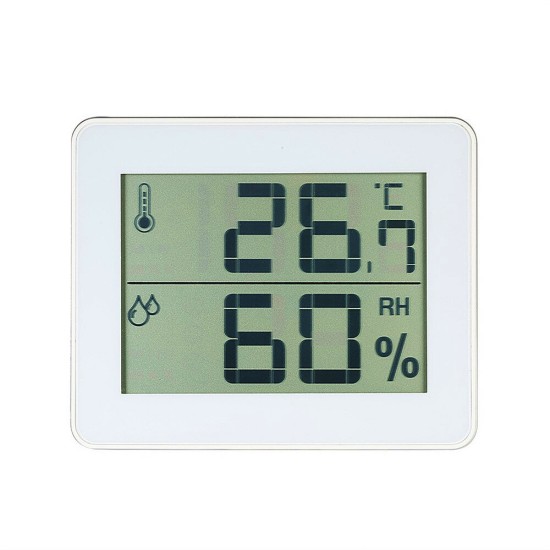 TS-E01 Digital Display Thermometer Hygrometer 0℃ 50℃ Thermometer Black/White/Yellow-green Desk Thermometer