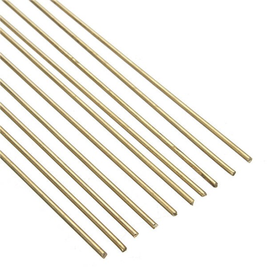 10Pcs 1.6mm x 250mm HS221 Brass Welding Rods Brass Brazing Rods