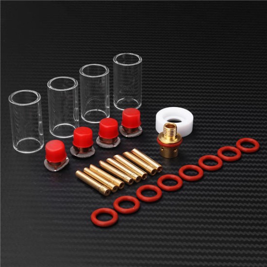 26pcs TIG Welding Torch Kit Stubby Gas Lens Glass Nozzle Cup Set For WP-9/20/25 Series