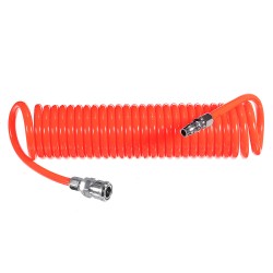 6.5mm Inner Diameter PU Spriral Air Hose 6-15 Meters Long with Bend Restrictor 1/4 Inch Quick Coupler and Plug 6.5mm Inner Diameter PU Spriral Air Hose 6-15 Meters Long with Bend Restrictor 1/4 Inch Quick Coupler and Plug