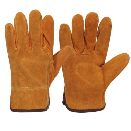 Garden Gardening Welder Gloves Men Women Thorn Proof Leather Work Gloves Yellow