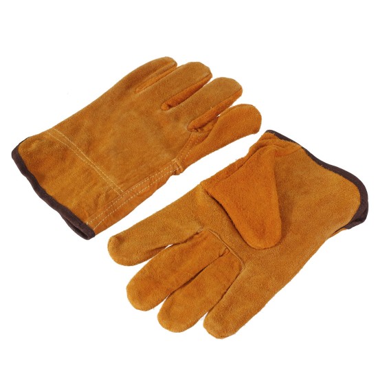 Garden Gardening Welder Gloves Men Women Thorn Proof Leather Work Gloves Yellow