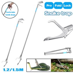1.2/1.5M Foldable Stainless Steel Snake Handle Tongs Catcher Snake Catcher Stick 1.2/1.5M Foldable Stainless Steel Snake Handle Tongs Catcher Snake Catcher Stick