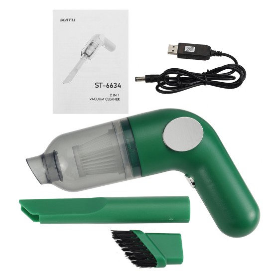 White/Black/Green 120w USB Portable Handheld Vacuum Cleaner Car Vacuum Cleaner Car Wireless Charging Car Wet and Dry Vacuum Cleaner 10000pa35500rpm