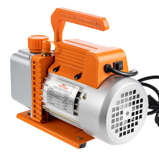 TS-VP1 1/4 HP Vacuum Pump 220V 2.5CFM/ 110V 3.0CFM Air Conditioner Refrigerant With Direct Drive Motor Oil Viewing Built-in Cooling Fan Shock