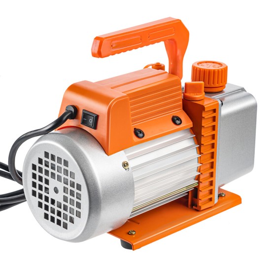 TS-VP1 1/4 HP Vacuum Pump 220V 2.5CFM/ 110V 3.0CFM Air Conditioner Refrigerant With Direct Drive Motor Oil Viewing Built-in Cooling Fan Shock