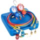 TS-VP1&VP2 3-Way AC Diagnostic Manifold Gauge Set Fits R12 R22 R134A R410A Refrigerants for Check Recovery Evacuation Work Manifold Gauge Set