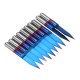 10pcs 0.1/0.2/0.3mm 25 Degree Engraving Bit Blue NANO Coated Carbide Flat Bottom PCB Engraving Bit CNC Router Tool