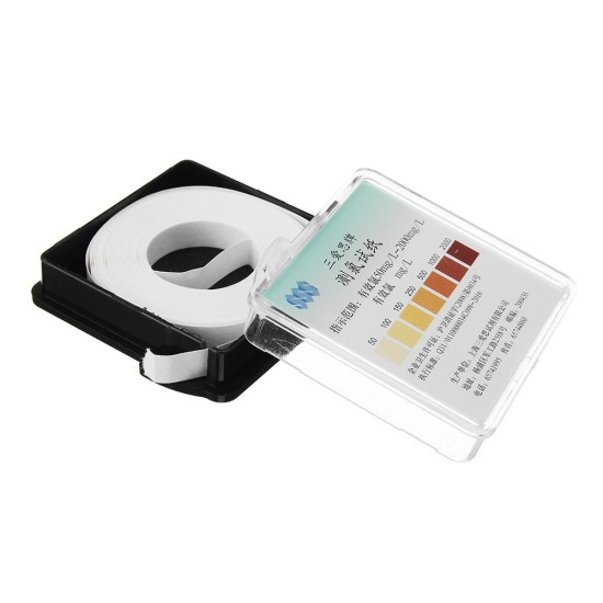 Chlorine Test Paper Roll Range 50-2000 ppm w/ Color Chart Sanitizer Strength Testing 4m