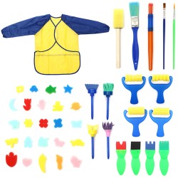 42Pcs DIY Child Painting Tool Kit Roller Mold Sponge Educational Drawing Toys Gift 42Pcs DIY Child Painting Tool Kit Roller Mold Sponge Educational Drawing Toys Gift