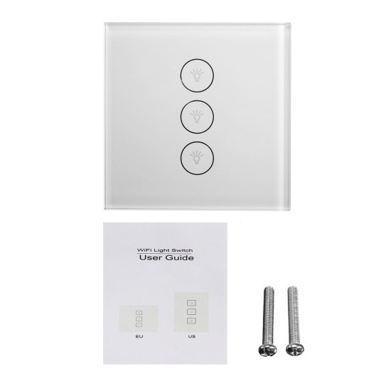 WIFI Smart Wall EU Switch Touch Panel APP Control With Alexa/Google Home