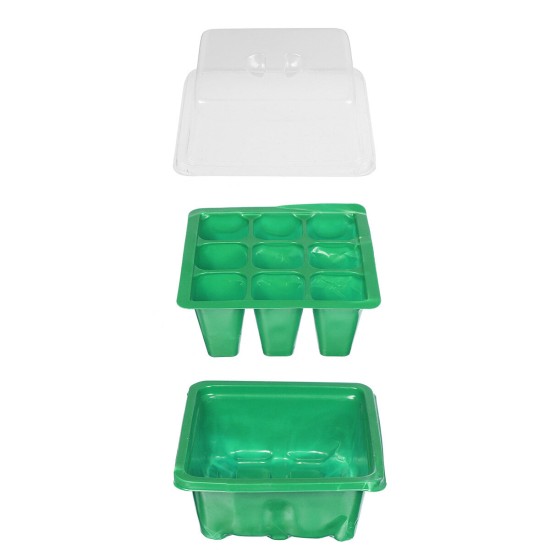 9 Holes Plastic Planting Box Set Nursery Pot Plant Grow Garden Germination Kit