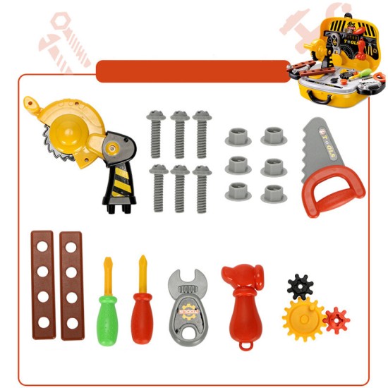 23PCS Children's Maintenance Tools Kit Set Repair Tool Suitcase Kids' Educational Repair Toys Gift