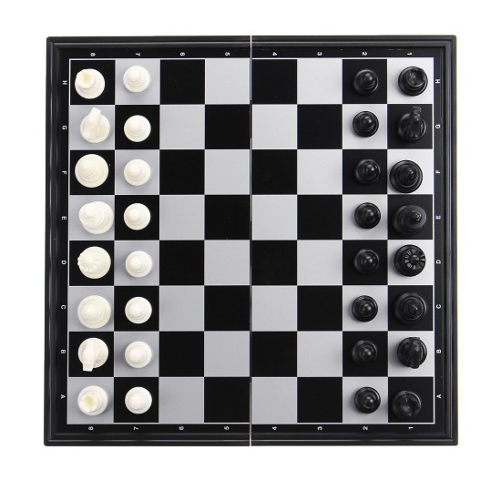 Folding Magnetic Travel Classic Chess Set Checkers Backgammon Set Vacation