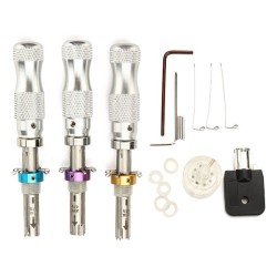 3Pcs Tubular 7 Pins Lock Pick Tools with Transparent 7 Pin Tubular Lock Cylinder Locksmith Tools 3Pcs Tubular 7 Pins Lock Pick Tools with Transparent 7 Pin Tubular Lock Cylinder Locksmith Tools