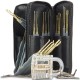 24pcs Single Hook Lock Pick Set with 1Pc Transparent Lock Locksmith Practice Training Skill Set