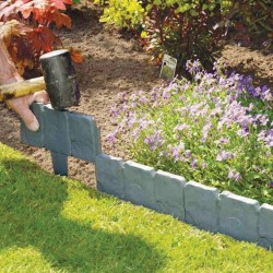 20Pcs Garden Fence Edging Cobbled Stone Effect Plastic Lawn Edging Plant Border Decorations 20Pcs Garden Fence Edging Cobbled Stone Effect Plastic Lawn Edging Plant Border Decorations