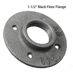 1-1/2 Inch Malleable Iron Floor Flange Steel Iron Pipe Fitting Wall Mount 1-1/2 Inch Malleable Iron Floor Flange Steel Iron Pipe Fitting Wall Mount
