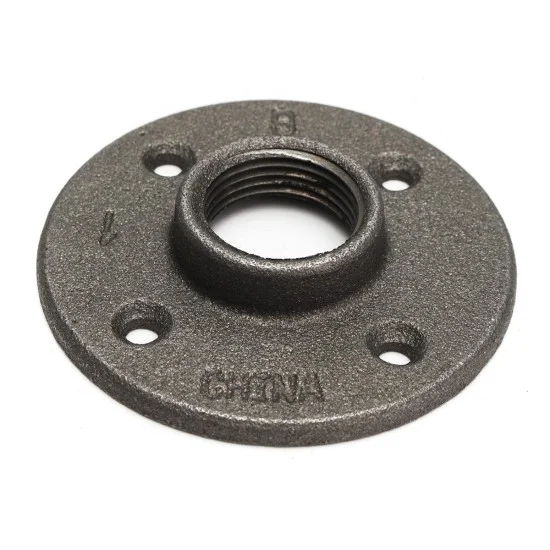 1 Inch Reinforced Black Flange Iron Pipe Floor Fitting Plumbing ...