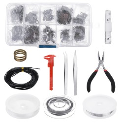10 Grid Accessories Combination Set Open Ring Close Ring Lobster Clasp Ring Feed Ring Hand Tool Pliers 10 Grid Accessories Combination Set Open Ring Close Ring Lobster Clasp Ring Feed Ring Hand Tool Pliers