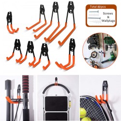 10-Pack Wall Mounted Garage Hooks Set Workshop Garden Tools Storage Organizer 10-Pack Wall Mounted Garage Hooks Set Workshop Garden Tools Storage Organizer