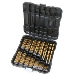 100/130pcs HSS Twist Drill Bit Set Titanium-Coated Drill Bits Woodworking Masonry Drill for Wood Steel 100/130pcs HSS Twist Drill Bit Set Titanium-Coated Drill Bits Woodworking Masonry Drill for Wood Steel