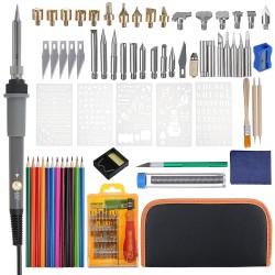 101pcs 60W Wood Burning Pen Tool Soldering Stencil Iron Craft Set Pyrography Kit 101pcs 60W Wood Burning Pen Tool Soldering Stencil Iron Craft Set Pyrography Kit