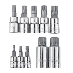 10Pcs 12 Point Triple Square Spline Socket Tamper Proof 4-18mm Tools Kit 10Pcs 12 Point Triple Square Spline Socket Tamper Proof 4-18mm Tools Kit