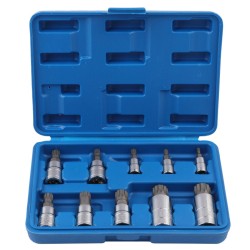 10Pcs 12 Point Triple Square Spline Socket Tamper Proof 4-18mm Tools Kit 10Pcs 12 Point Triple Square Spline Socket Tamper Proof 4-18mm Tools Kit
