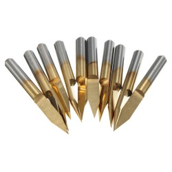 10pcs 3.175mm Shank 30 Degree 0.2mm PCB Engraving Bit Titanium Coated Carbide CNC Cutter Bits 10pcs 3.175mm Shank 30 Degree 0.2mm PCB Engraving Bit Titanium Coated Carbide CNC Cutter Bits