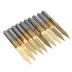 10pcs 3.175mm Shank 30 Degree 0.2mm PCB Engraving Bit Titanium Coated Carbide CNC Cutter Bits 10pcs 3.175mm Shank 30 Degree 0.2mm PCB Engraving Bit Titanium Coated Carbide CNC Cutter Bits